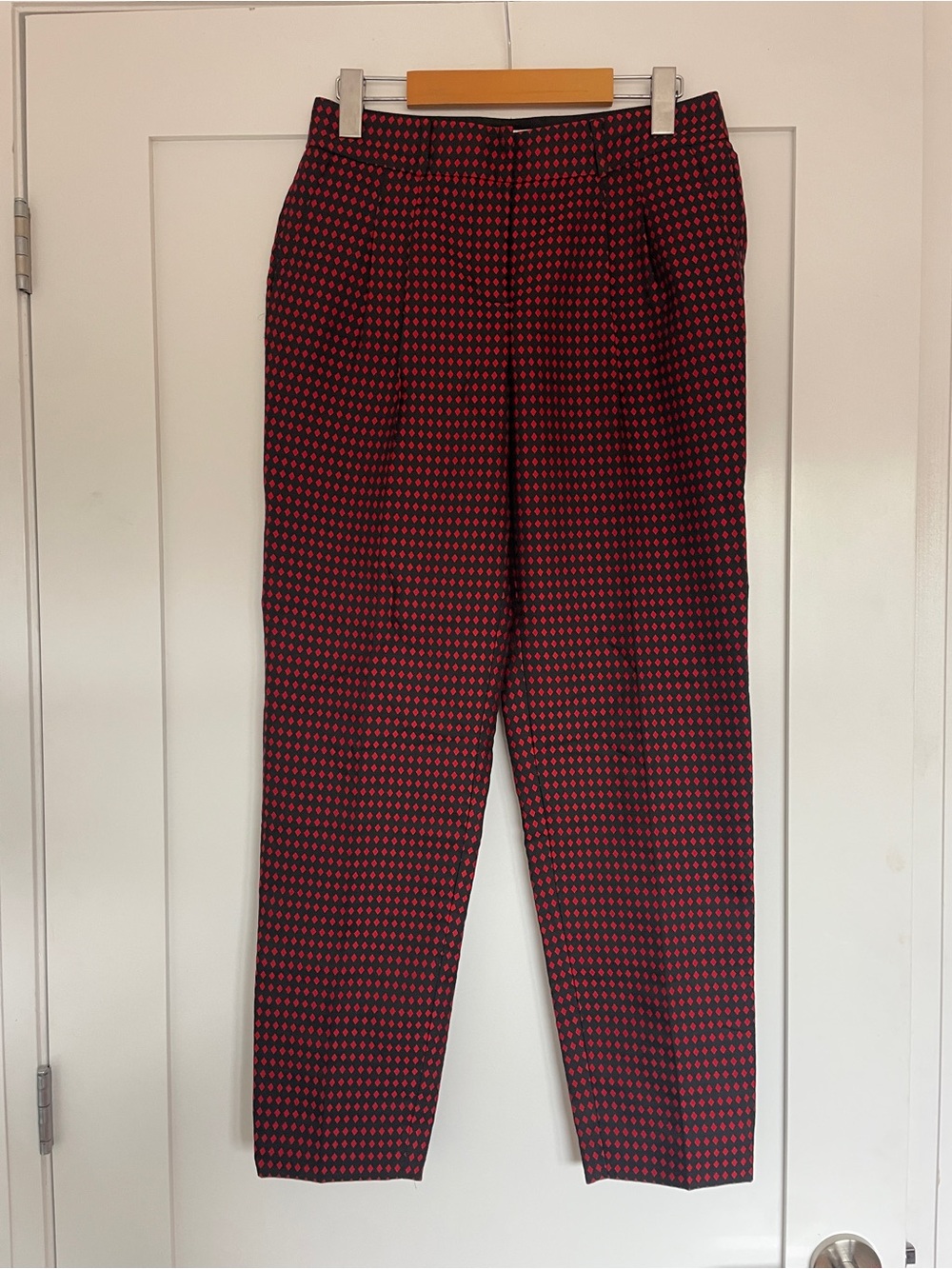 kate spade Red and Black Patterned Straight-Leg Pants